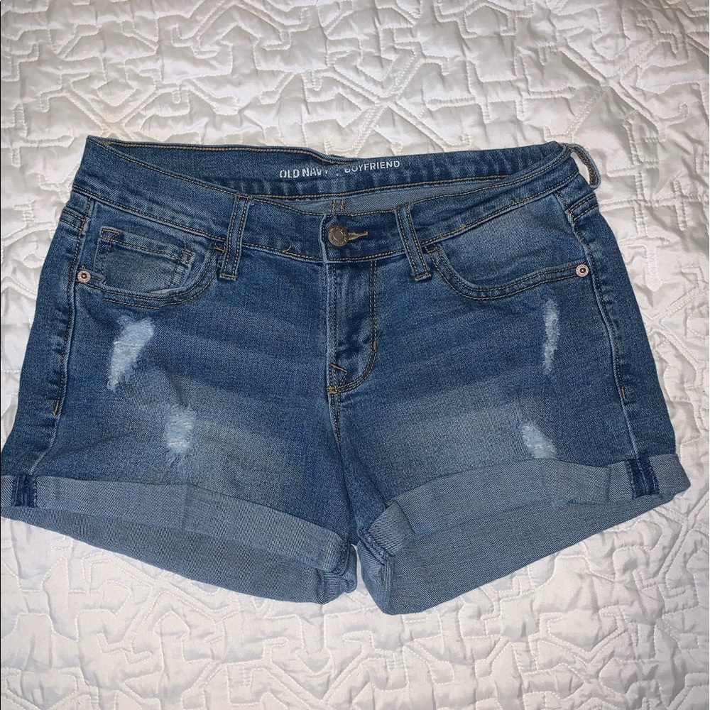 Old Navy boyfriend blue jean shorts
